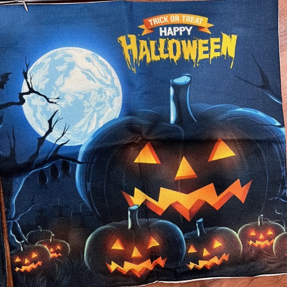 NWT Set of 4 Halloween Jack-O-Lantern Pillow Covers - Picture 4 of 6